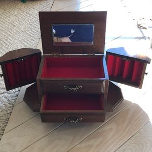vintage NWT wood jewelry box